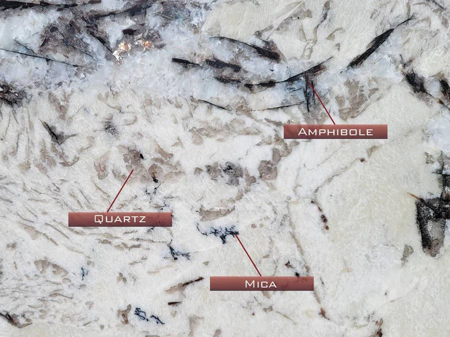 Mineral Examples of White Galaxy Granite Mineral Examples of White Galaxy Granite