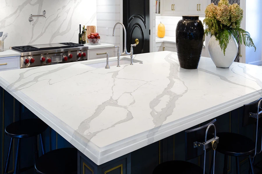 Calacatta Luccia Quartz Kitchen Island Calacatta Luccia Quartz Kitchen Island