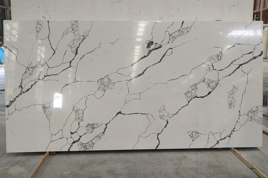 product-900-600 Calacatta Black Vein Quartz Slab