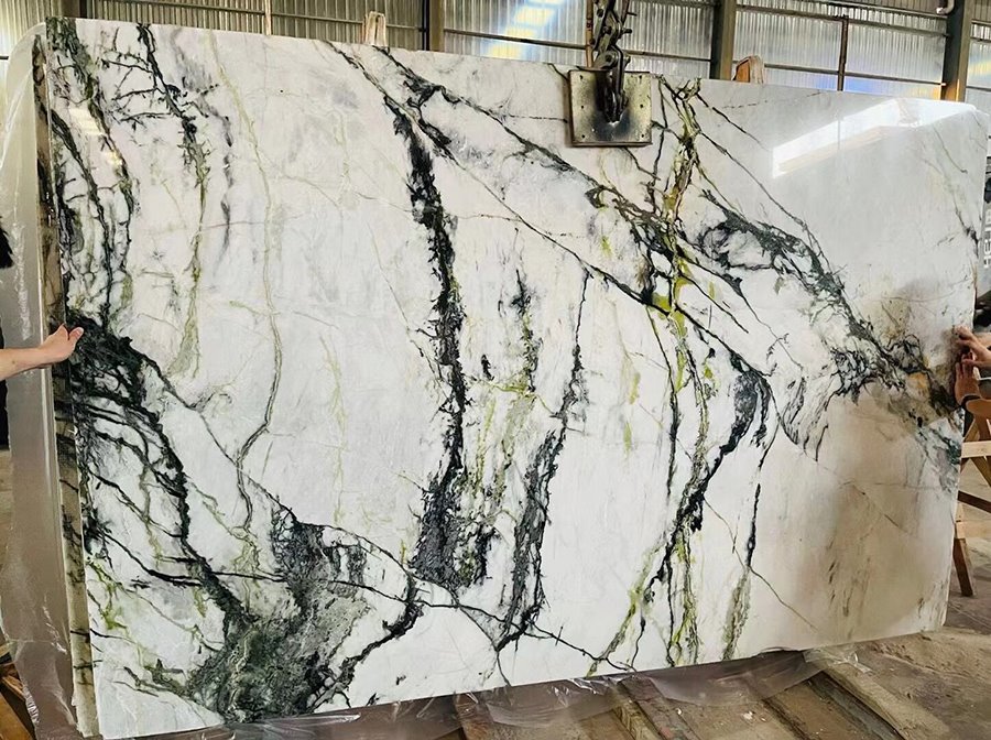 China Green Marble Clivia Marble Slab 01