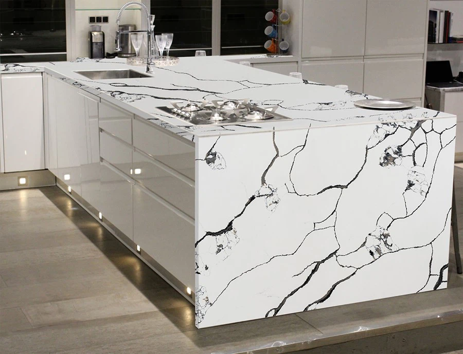 product-900-689 Black Vein Calacatta Quartz Countertop