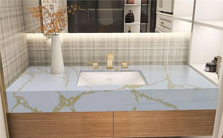 Calacatta Gold Vein Quartz Bath Vanity