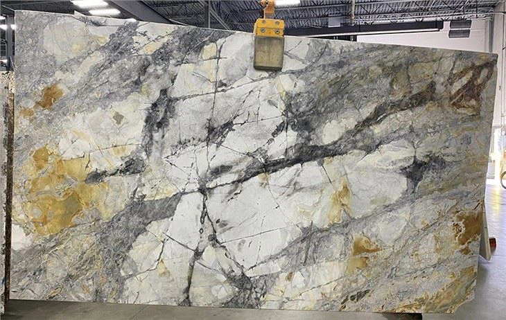 Invisible Grey Gold Marble Slab