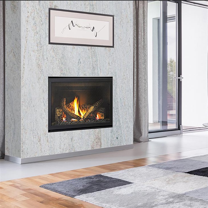 Ivory White Granite Fireplace